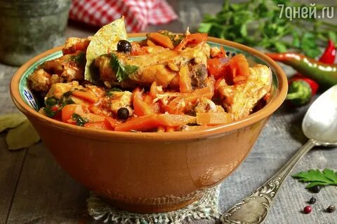 Курица с овощами по деревенски
