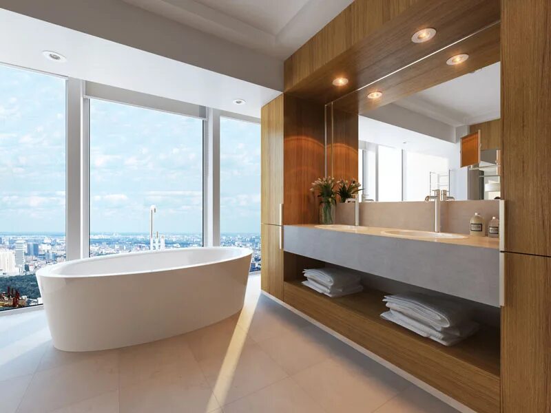 Ванная с панорамным окном. Ванная комната с панорамным видом. Ванна с панорамным окном. Санузел с панорамным окном.