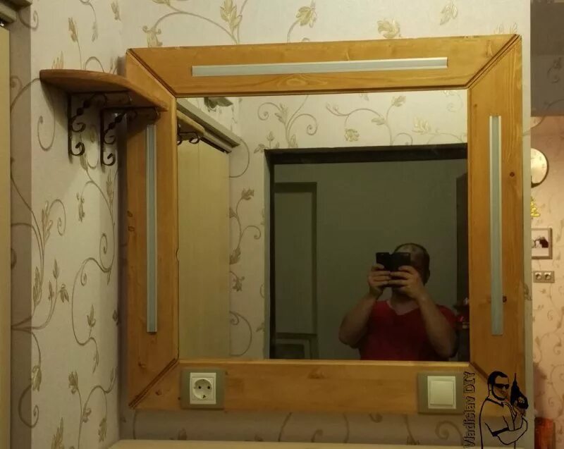 Entry Mirror With Key Hooks And Shelf Entry mirror, Entry wall, Simple home deco