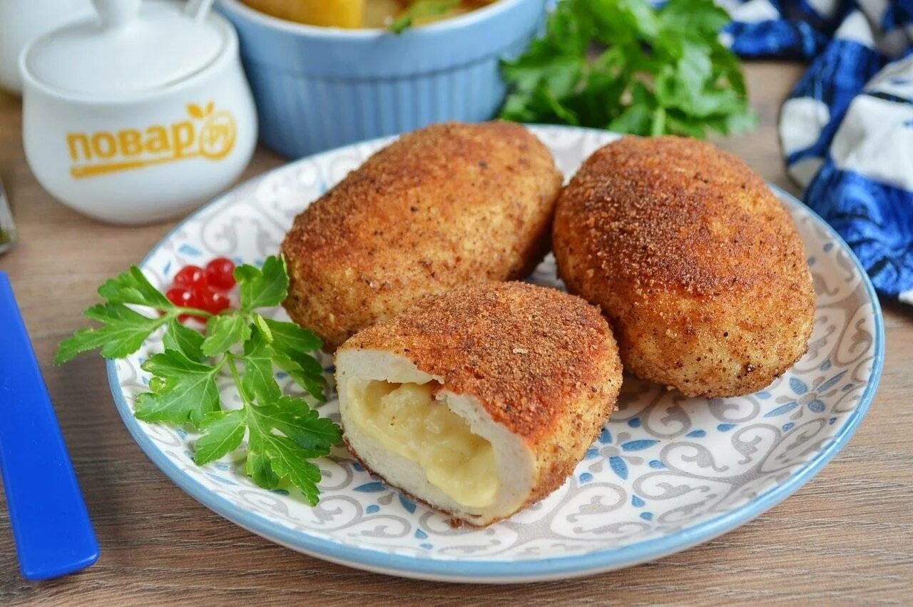 Куриный фарш в сухарях