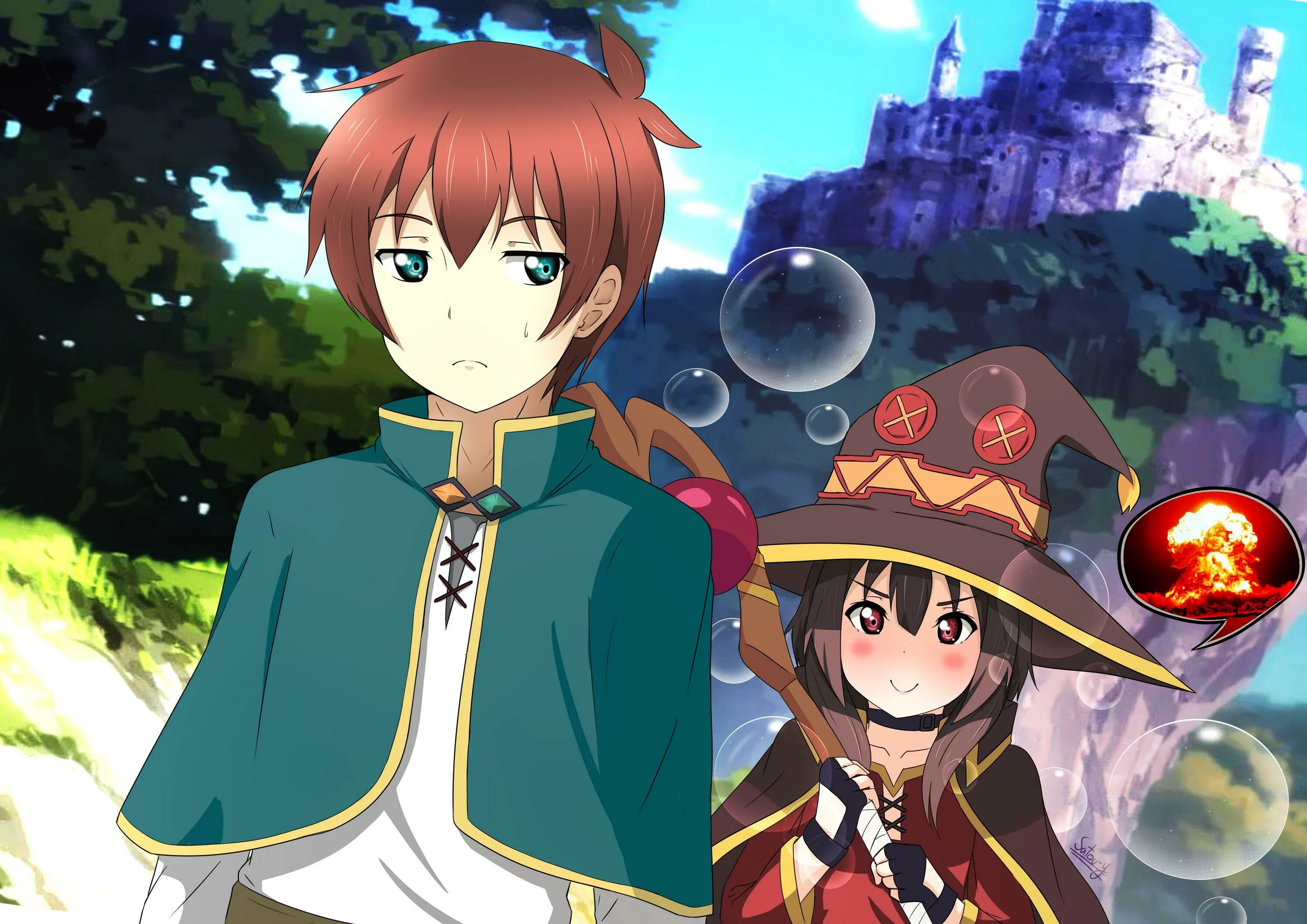 Konosuba love. Konosuba 18 аква и казума. Коносуба мегумин x казума. Аква мегумин и даркнесс. Сато казума и аква.