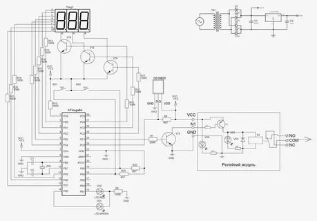 Термостат на atmega8 схема.