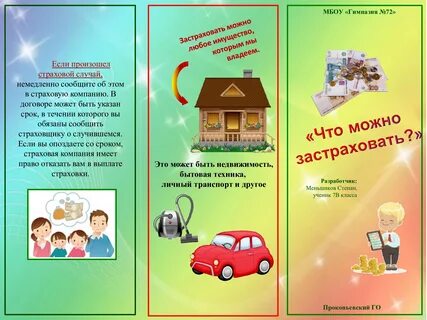 Что можно застраховать буклет 5 класс