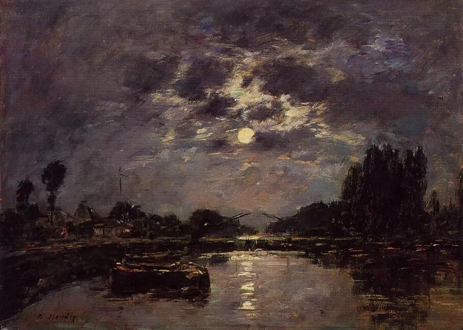 Ночь в монштаде счастливая случайность. Eugene Louis Boudin.