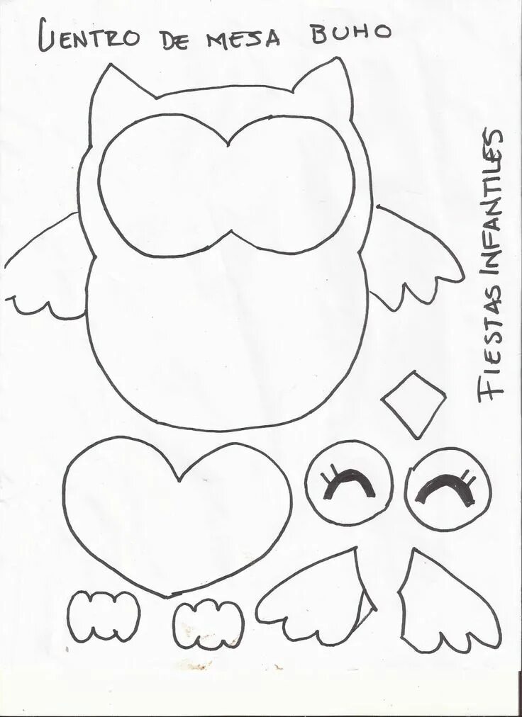 Сова из бумаги шаблоны для вырезания Owl bird outline template Eule schablone, Kinder basteln einfach, Kreativ