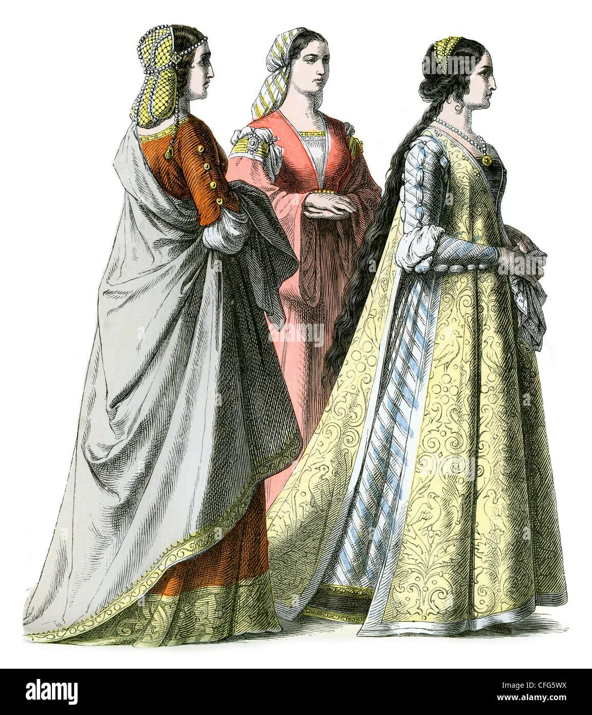 Костюм эпохи Возрождения Ренессанс 15 век. Мода Италия 15-16 века Ренессанс. Флоренция 14 век одежда. Одежда Флоренция 15 век.