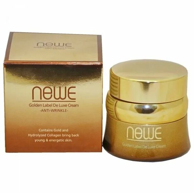 Люкс крем питательный для сухой кожи. Косметика Newe Golden Label. Newe Golden Label de Luxe Cream Anti-Wrinkle антивозрастной крем для лица 50гр / 6648. Антивозрастной лосьон для лица с частицами золота Golden Label, Newe 150 мл 47582.