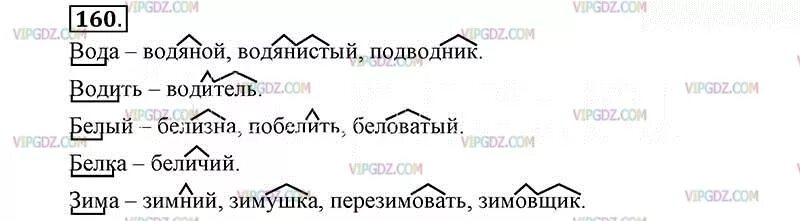 Русский язык 8 класс упражнение 160. Вода водяной водянистый водитель подводник. корень к слову водянистый. русский язык 6 класс упражнение 160. словообразовательный разбор вода водяной водитель водянистый.