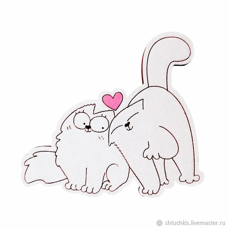 2 нарисованных котиков