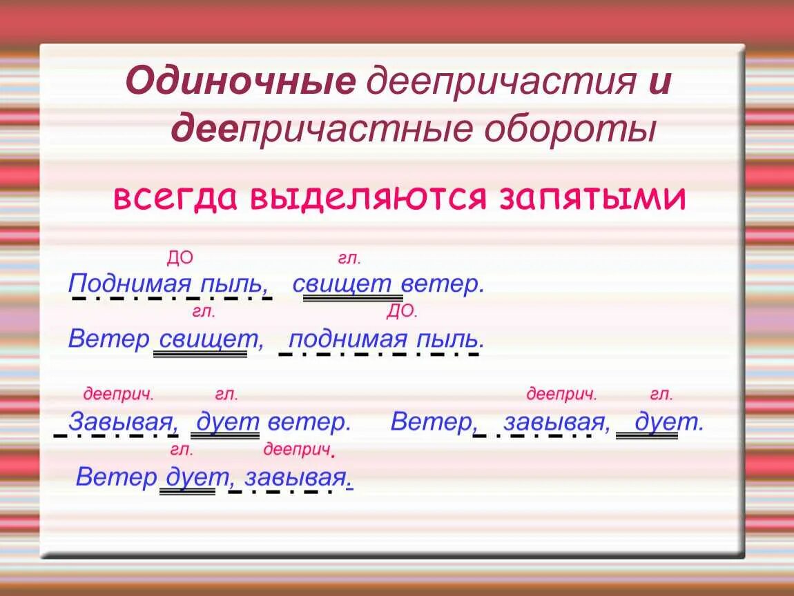 Чем подчеркивается деепричастие. Примеры когда деепричастный оборот выделяется запятыми. Деепричастный оборот запятые при деепричастном обороте. Примеры деепричастный оборот выделяется запятыми. Дееопричастны йоборот.