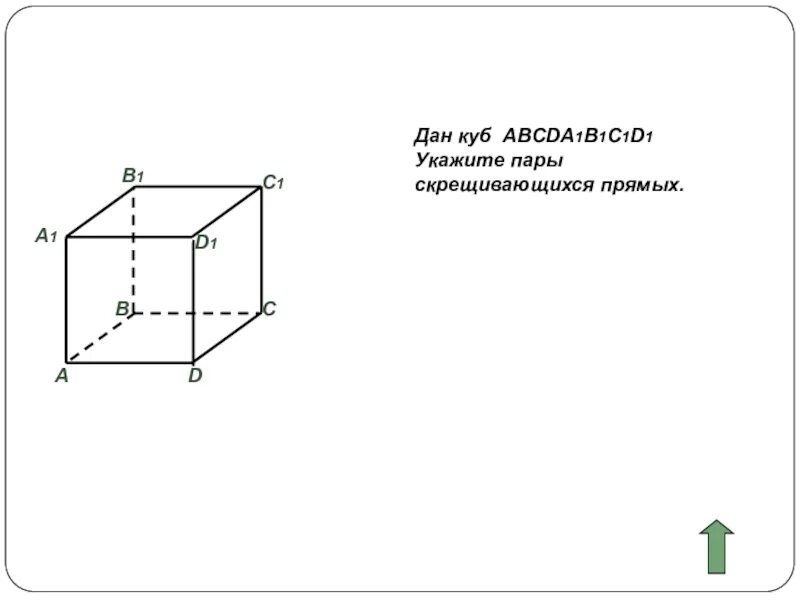 Используя данный куб. Прямые aa1 cc1 в Кубе. Прямая aa1 и плоскость (cbb1). Прямая dd1 и плоскость add1. Куб авсda1b1c1d1.