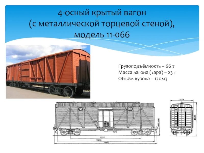 Количество железнодорожных вагонов. Масса ЖД вагона крытых вагонов. Крытый вагон 11-066. Грузоподъемность железнодорожного вагона грузового. Вес порожнего полувагона ЖД.