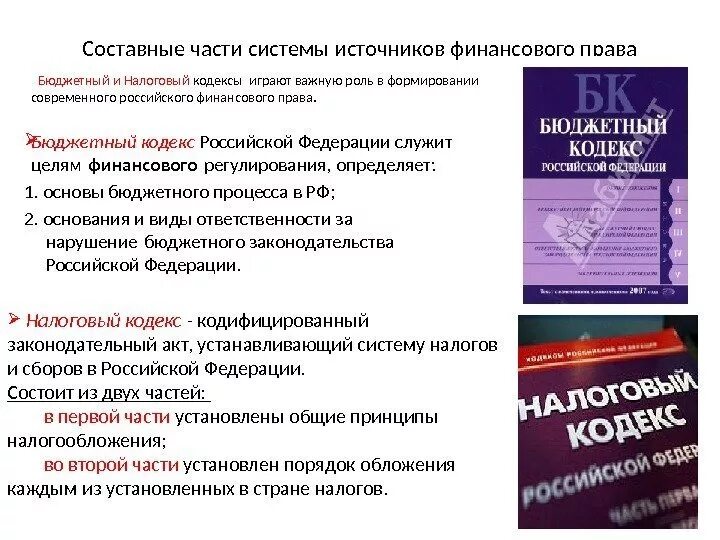 Финансовое право кодекс РФ.