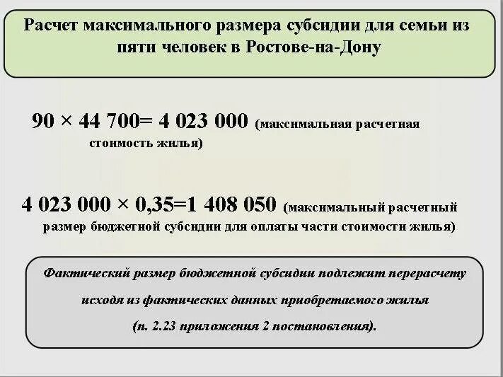 Субсидии на покупку жилья многодетным семьям. Как рассчитать размер субсидии. Формула расчета субсидии. Формула для расчета размера субсидии. Пример расчета субсидии.