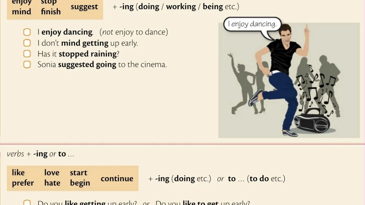 Enjoy to do or doing. To i want to do and ing i enjoy doing. enjoy doing. i enjoy. enjoy doing rule.