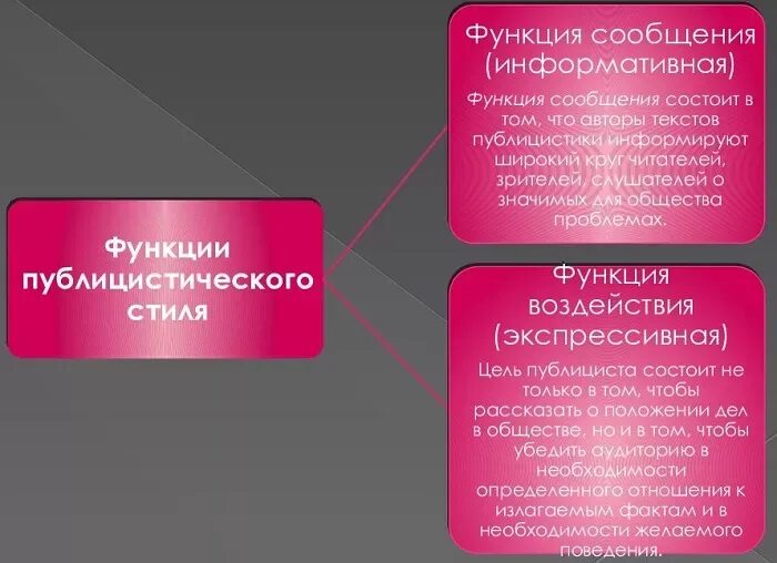 Публицистический стиль выполняет функцию
