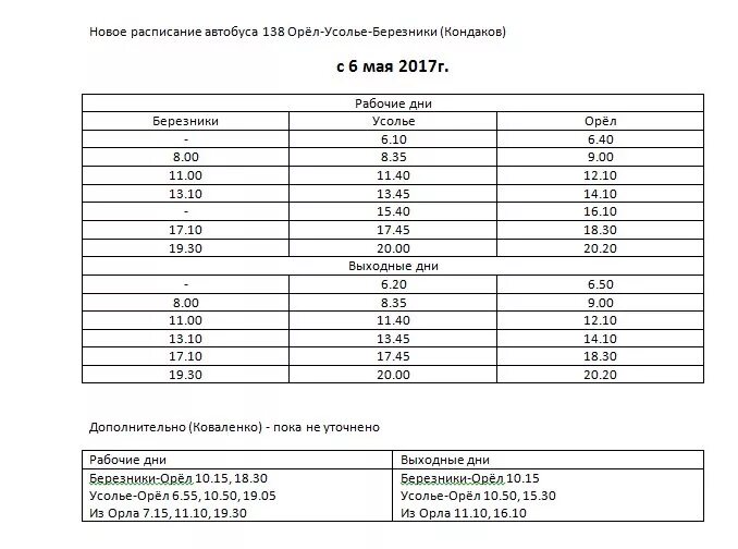 Расписание 138 автобуса Березники Усолье. Расписание 138 автобуса Березники Усолье Орел. Расписание автобусов 138 Березники Орел. Расписание 138 Березники Орел новое.