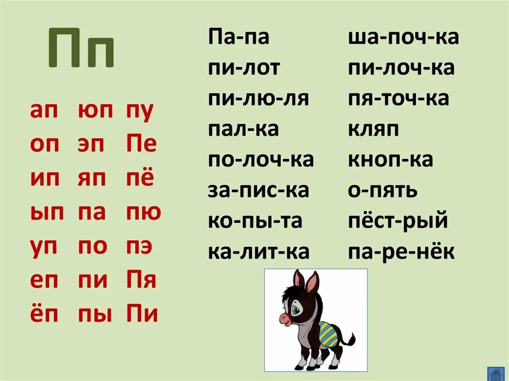 Какие слова п к о р у. Слоги для чтения дошкольникам. Чтение слов с буквой в для дошкольников. Чтение слогов с буквой п. Чтение слогов с буквой с.