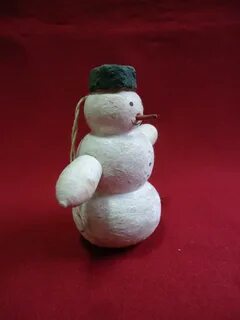 Снеговик из ваты елочная игрушка