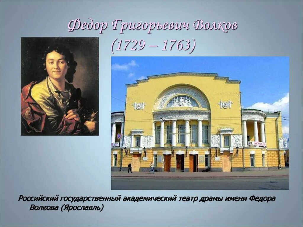 Имени ф г волкова. Фёдор Григорьевич Волков театр в Ярославле. Театр имени ф г Волкова в Ярославле. - Русский театр ф.г. Волкова в Ярославле.. Театр Волкова 18 века в России.