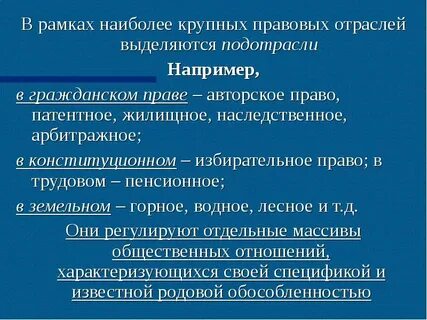 Процессуальное право подотрасли