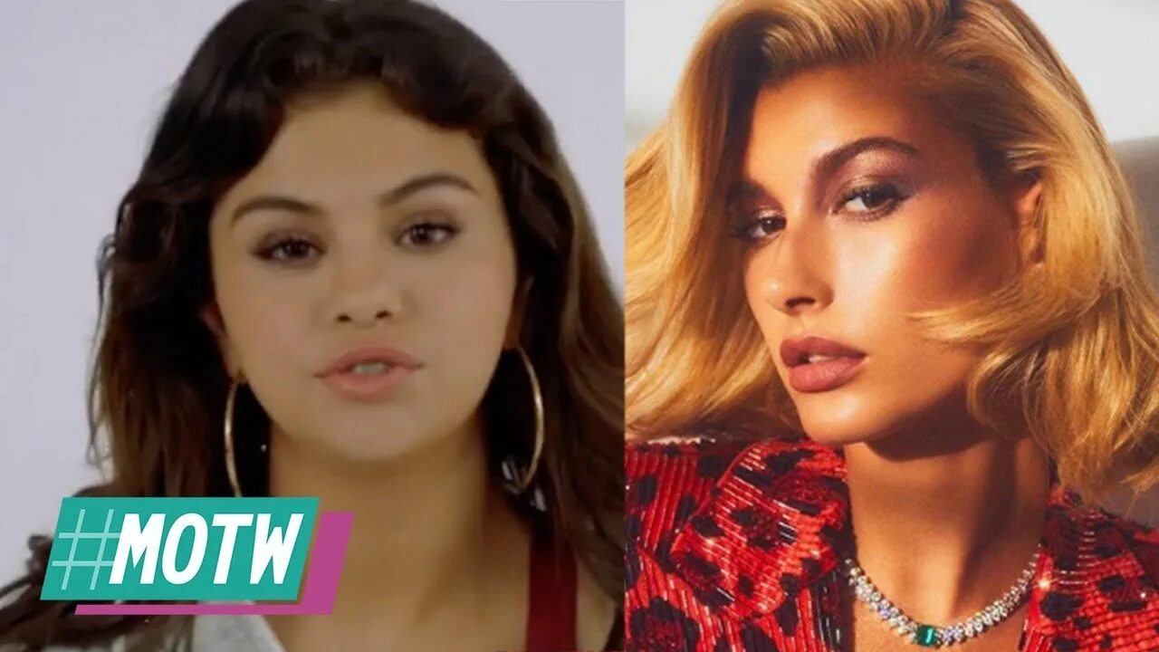 Hailey Baldwin Straight Light Brown, Platinum Blonde All-Over Highlights, Blunt 