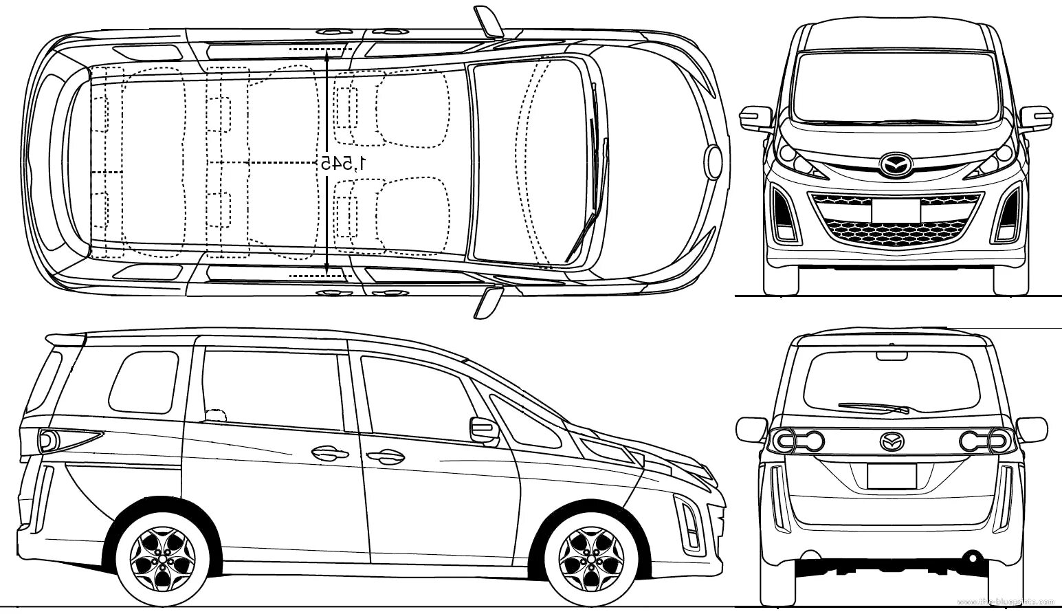 Мазда мпв размеры. Mazda biante blueprint. mazda mpv blueprint. мазда мпв габариты. мазда бианте габариты.