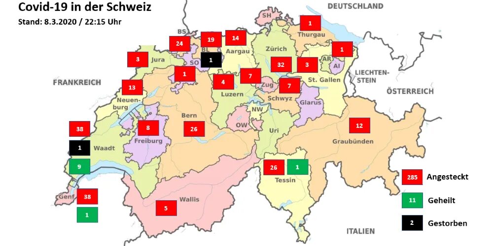 Das schweiz. Der Schweiß пот. Kantonen.