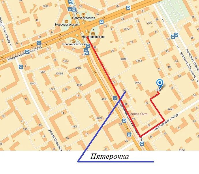От м новочеркасская до. Театр на новочеркасской буфф. От м новочеркасская до. Выходы метро новочеркасская спб. Проспект шаумяна 20 на карте.