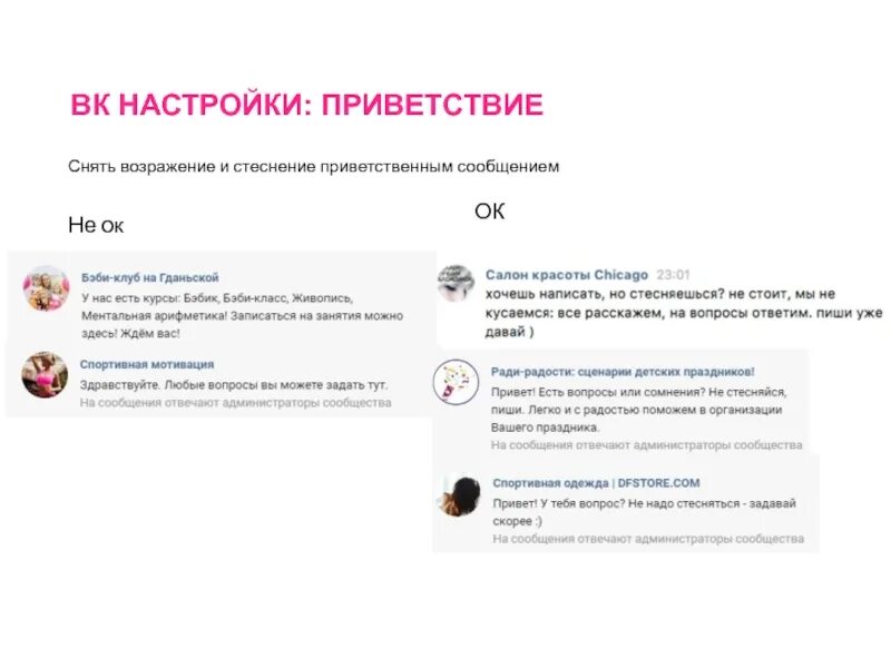 Текст приветственного сообщения