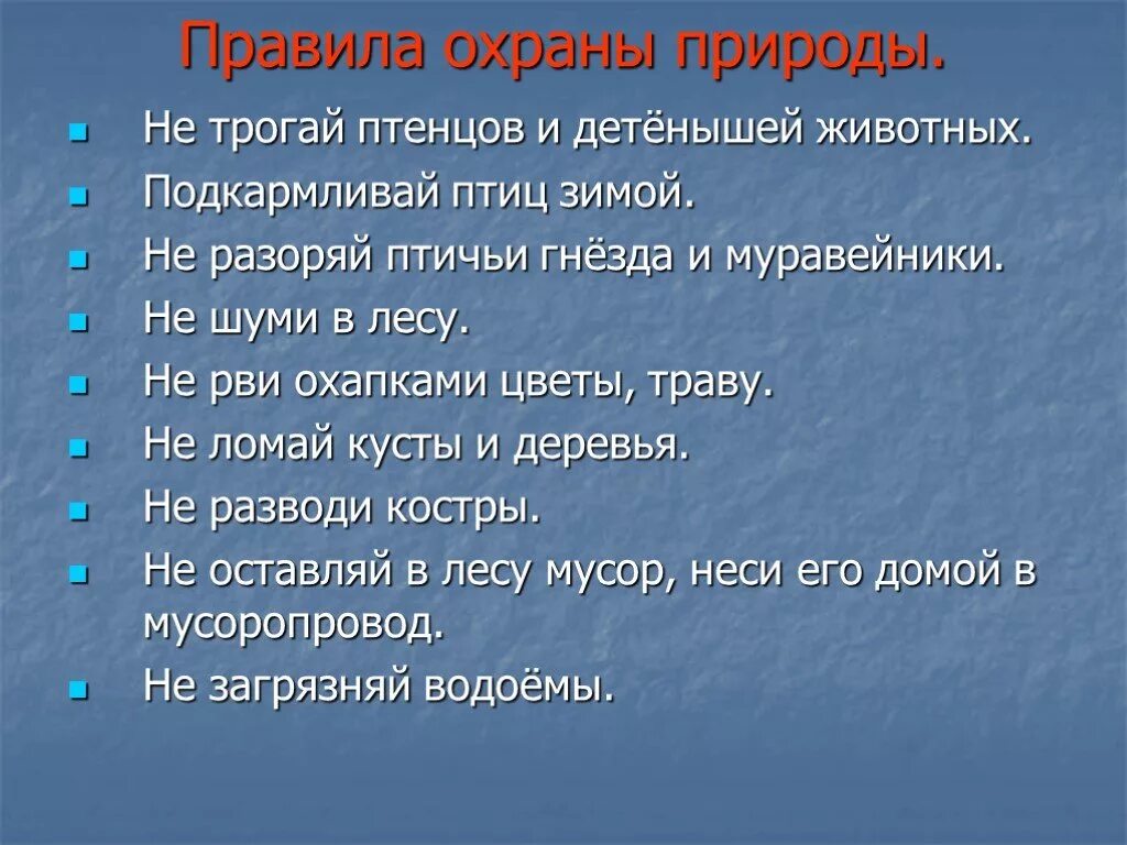 Учительница попросила привести примеры охраны животных человеком