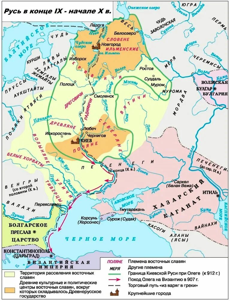 Карта древней руси история 6 класс