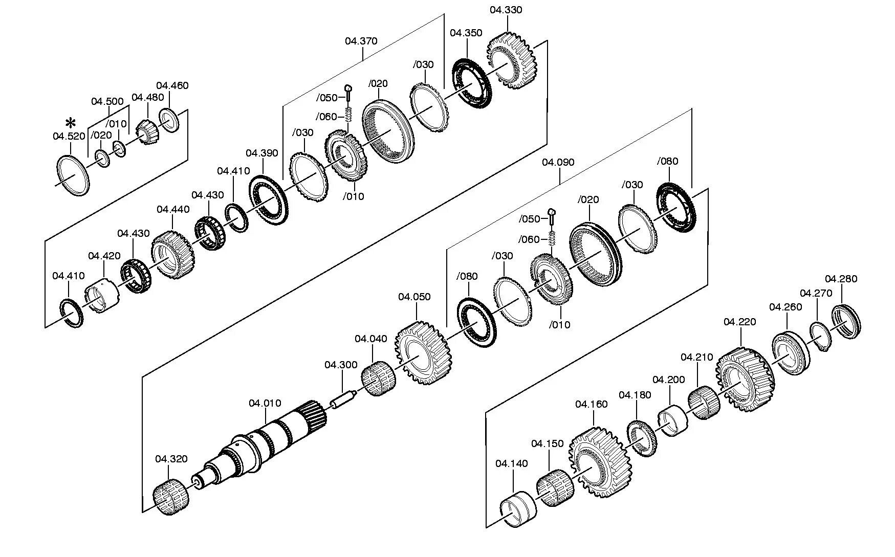 Кпп камаз zf 16s151 схема. Схема кпп zf. Схема кпп zf. Вторичный вал zf 16s1820. Коробка zf 16s151 чертеж.