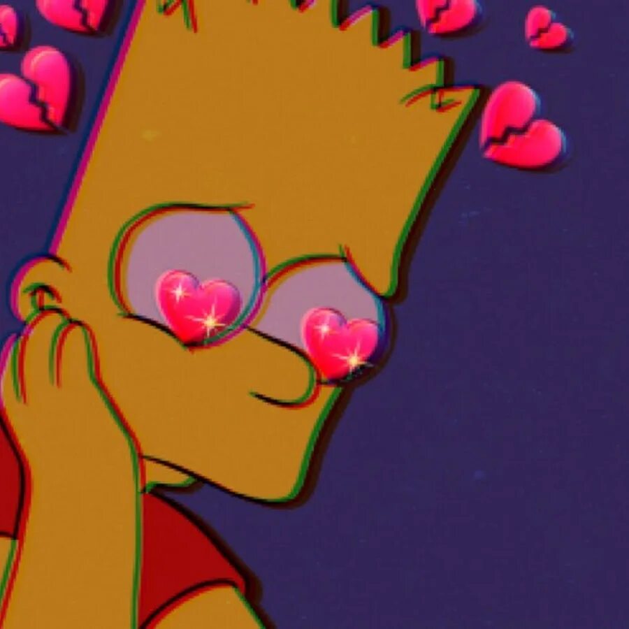 Барт симпсон грустный. Симпсоны барт Разбитая сердца. Барт симпсон с сердечками. Симпсон с разбитыми сердечками. Боба парные авы