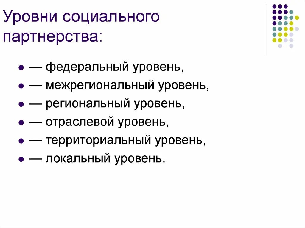 Укажите уровень системы социального партнерства. Уровни социального партнерства. Межрегиональный уровень социального партнерства. Отменить уровни соц партнерства. Уровни соц партнерства 1 2 3 4.