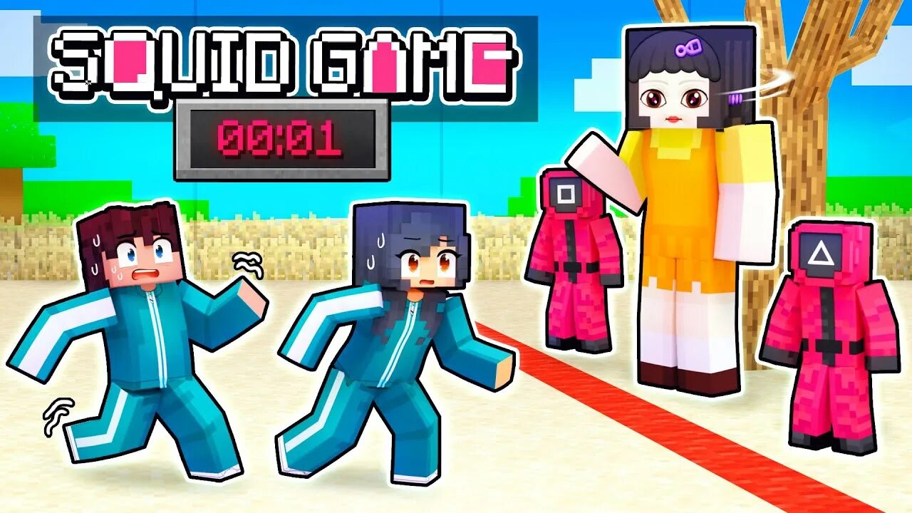 Squid game 1. Сквид майнкрафт. кукла игра в кальмара майнкрафт. squid майнкрафт. кукла из игры в кальмара в майнкрафте.