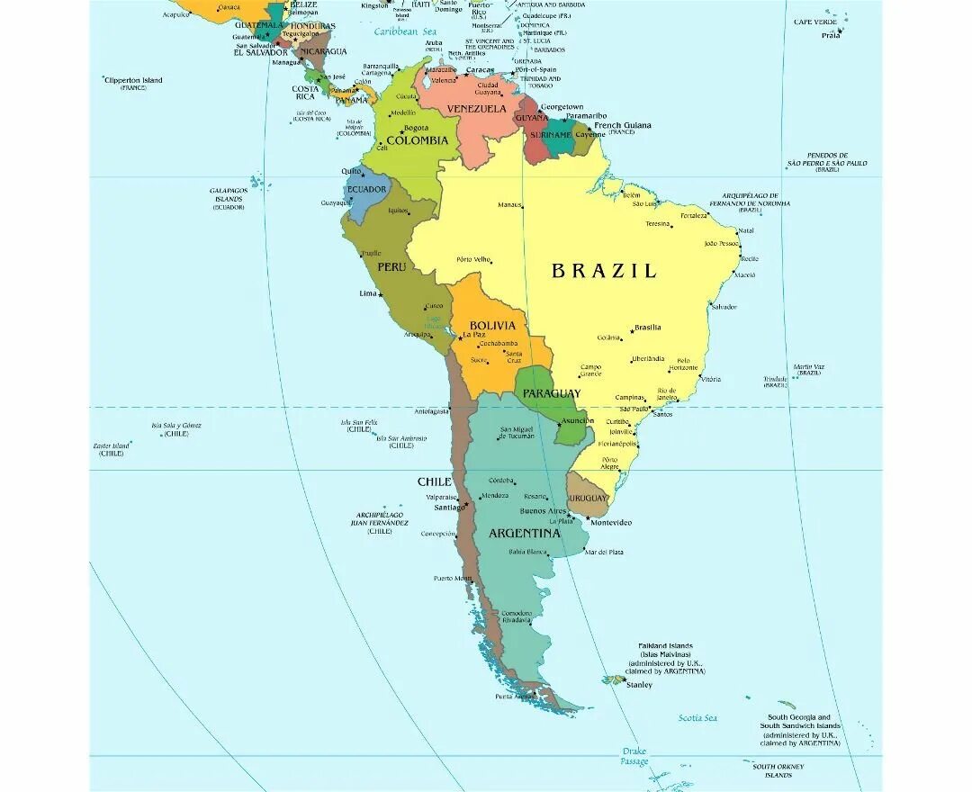 Расположите страны южной америки в порядке. Страны Южной Америки. Карта Южной Америки со странами. Все страны Южной Америки. Страны Южной Америки список.