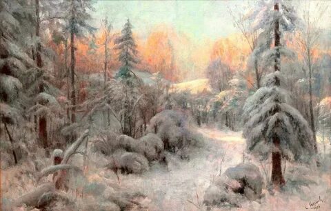 Зимний лес художники