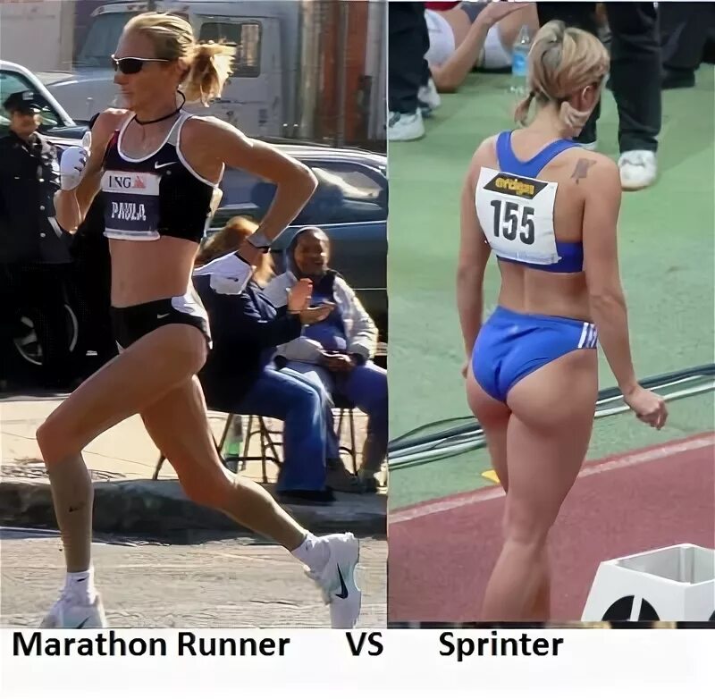 Sprinter vs Marathon Runner. Ноги спринтера и марафонца. Женщины марафонцы и спринтеры. Фигуры бегунов женщин.