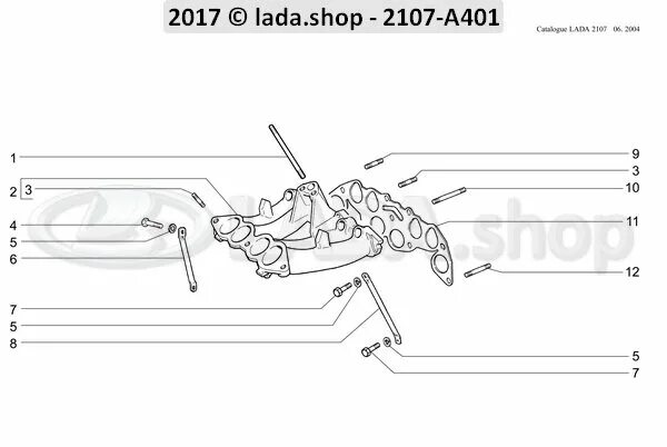 Система выпуска газов 2123 на 2 шпильки.