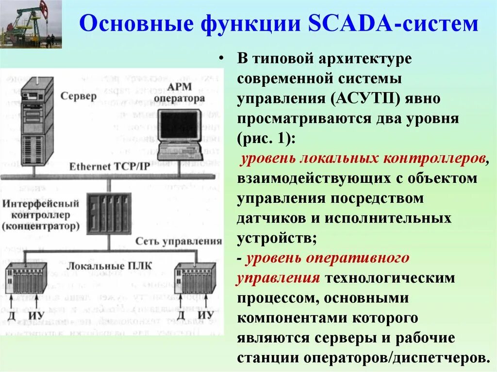 Функции SCADA систем. Функции скада системы. Основные функции АСУ ТП. Основные структурные компоненты SCADA-системы. Функционированием системы называют