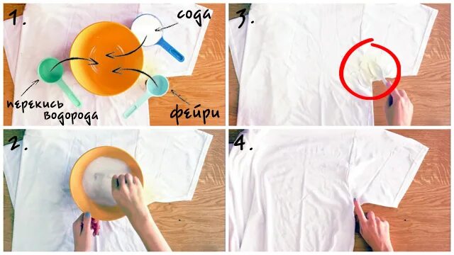 Как отмыть пятна футболке