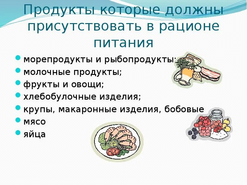 Почему мясо должно присутствовать в рационе. Хлебобулочные изделия в рационе питания. Еда которая должна присутствовать в рационе. Продукты для слайдов. Рыба и морепродукты в питании человека сообщение.