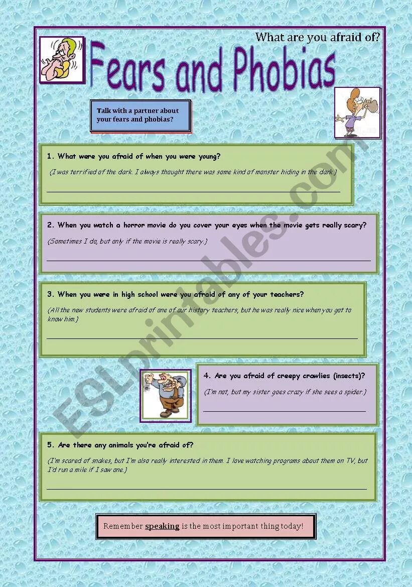 Fears and phobias worksheets. Fears and phobias speaking. Fears and phobias worksheets. Synonyms for fear. Idioms with fear.