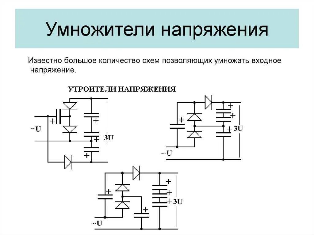 Работа умножителя напряжения