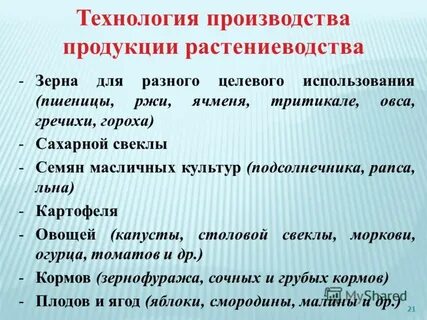 Технологии производства растениеводства