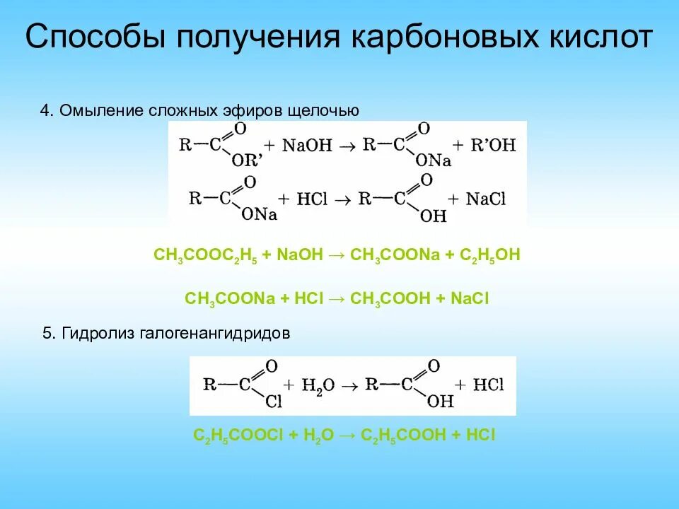 Гидролиз coona. Способы получения карбоновых кислот окисление алкенов. Гидролиз (омыление) сложных эфиров. Карбоновая кислота с h2 ni. Получение карбоновых кислот формулы.