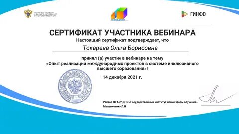 Участие в международных проектах