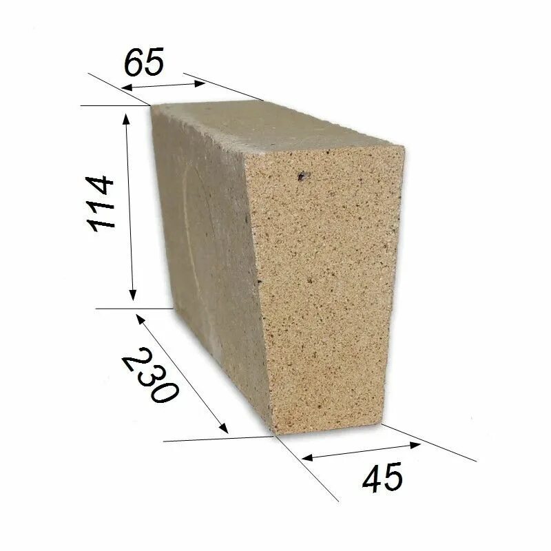 Кирпич шб купить. Кирпич шамотный клиновой ша-45. Кирпич огнеупорный клиновой ша-45. Кирпич Клин ребровый ШБ 45. Кирпич шамотный огнеупорный клиновой 230*114*65*45 ша-45.