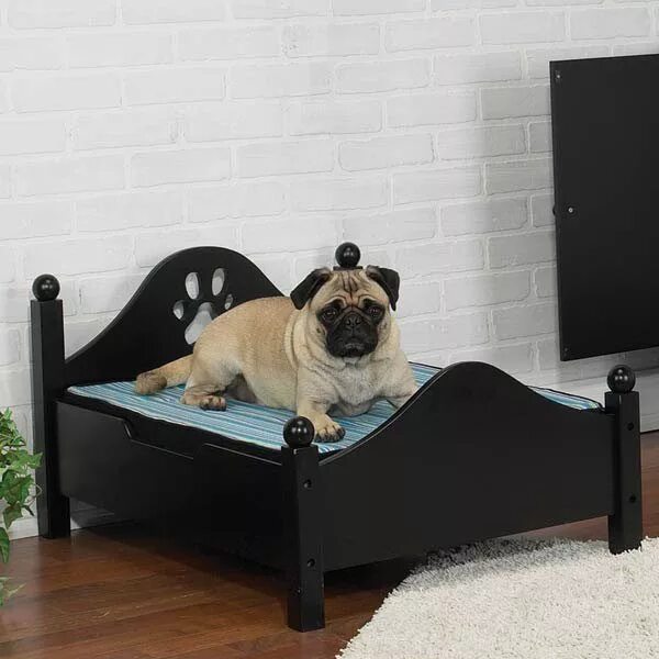 Собачья кровать для человека. Кровать для собаки. Мопс в кроватке. Спальное место для собаки. Деревянная кровать для собаки.